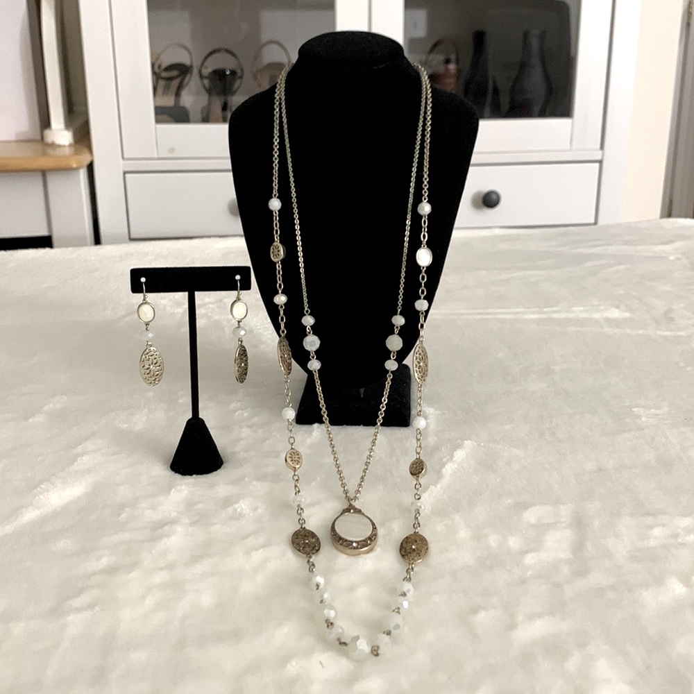 White House Black Market Necklace and Earrings Set